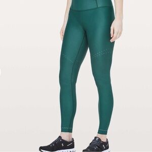 NWT lululemon Zoned In Tight 27" Green Jasper Compression for Running Size 2